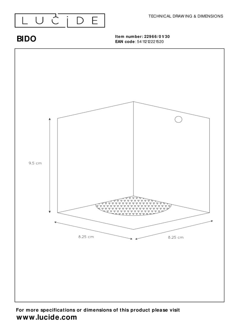 Lucide BIDO - Stropné bodové svietidlo - 1xGU10 - Čierne